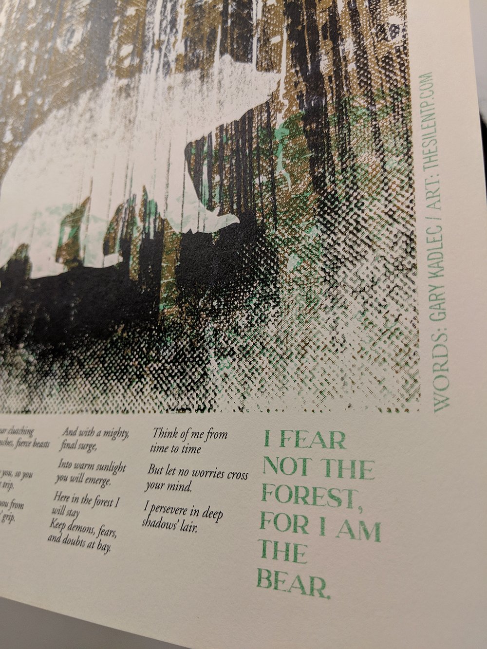 "I Fear Not The Forest, For I Am The Bear", RISO print