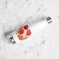 Image 3 of Stainless steel water bottle with Poppies