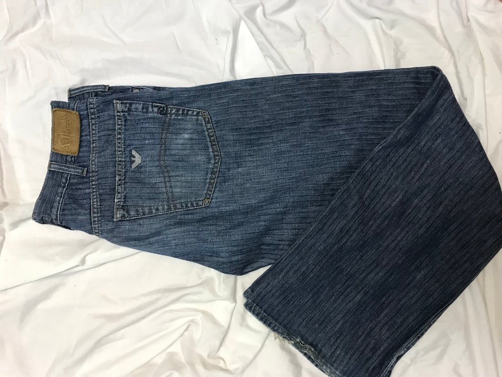 Image of AJ/Armani Mens Jeans with Frayed Hems