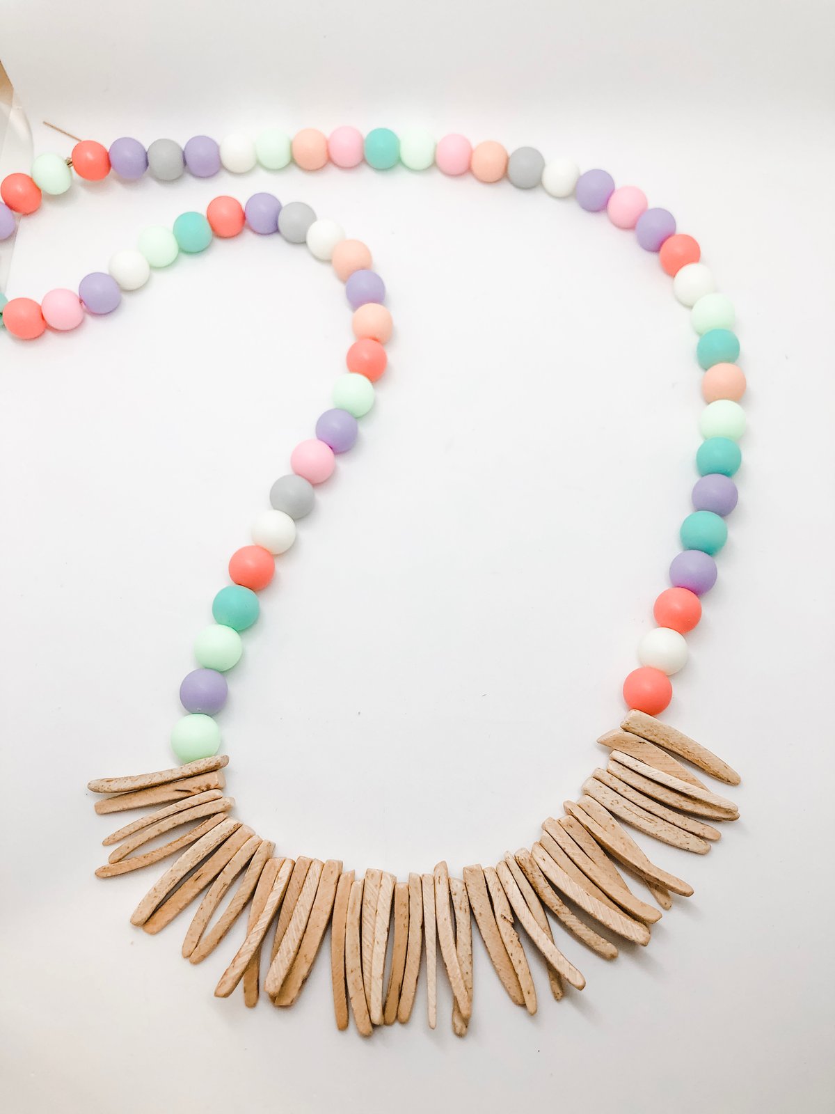 Image of Girls Wooden Spike Necklace 