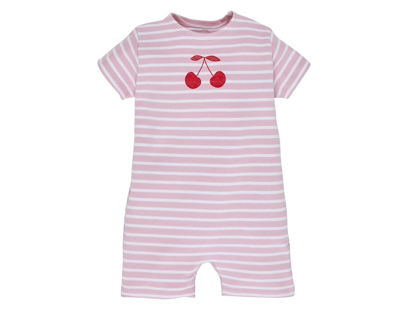 Image of Sommeranzug rose gestreift mit Kirschen Art.281487 (A)