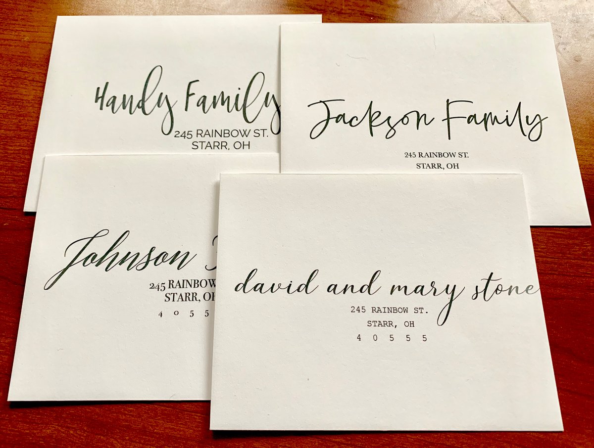 Digital Calligraphy for Wedding Envelopes