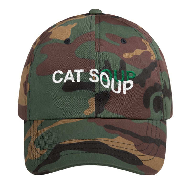 Image of cat soup hat [green camo]
