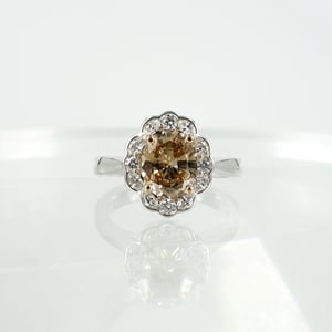 Image of PJ5688 - 18ct white & rose gold champagne diamond engagement ring 