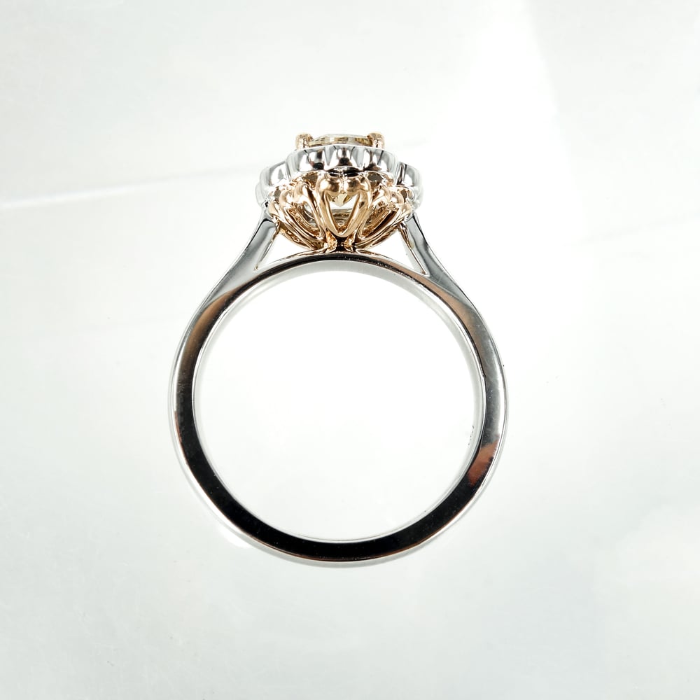 Image of PJ5688 - 18ct white & rose gold champagne diamond engagement ring 