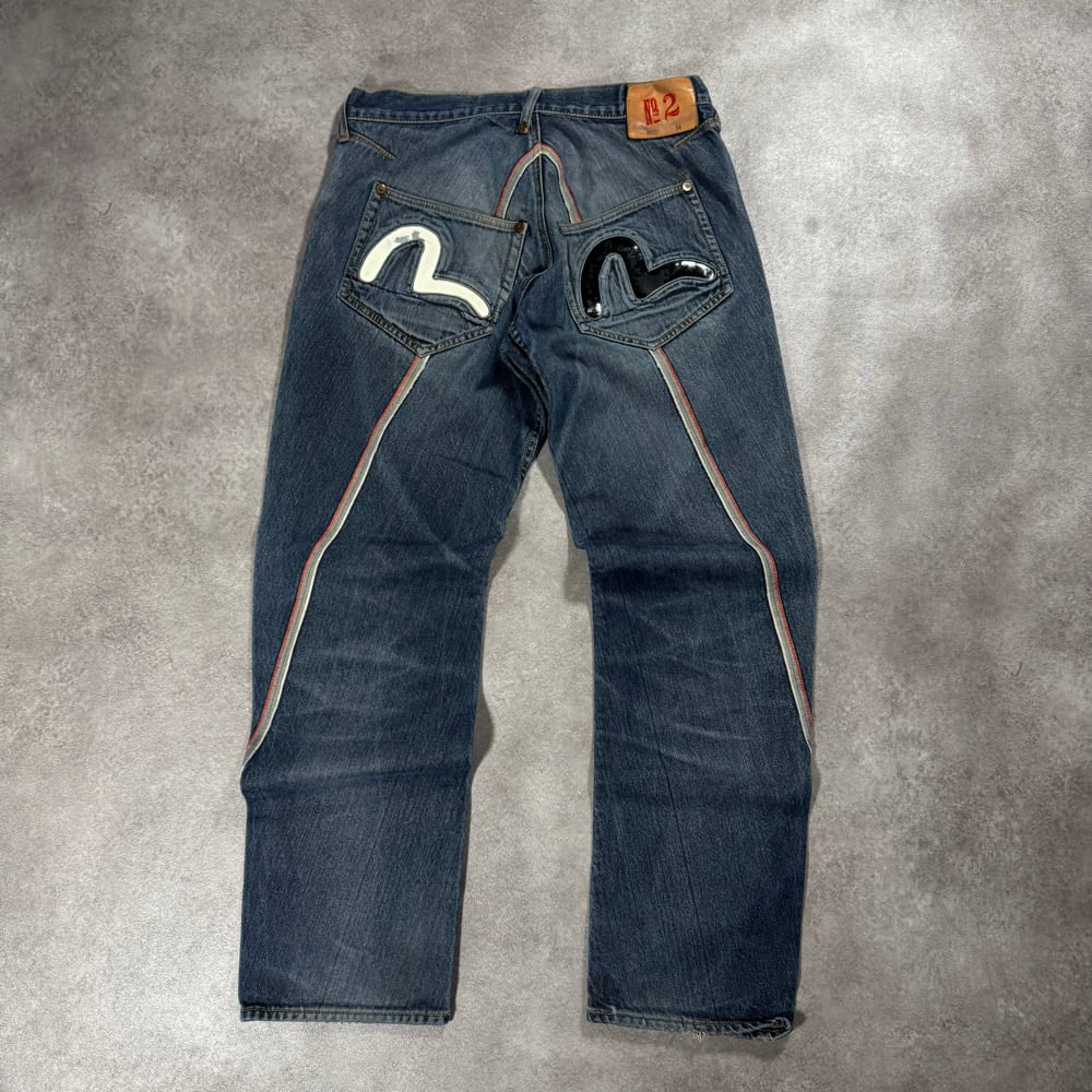 Image of Evisu Jeans, Waist 30” x 30”