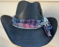 Image 1 of Black Cowboy Hat Plaid And Octopus Band