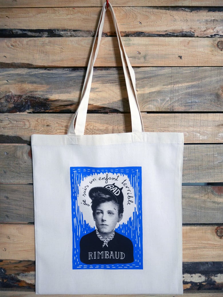 Image of JE SUIS UN ENFANT TERRIBLE - RIMBAUD tote bag