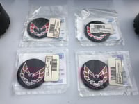 Image 4 of NOS GM 1982-1992 Firebird Trans Am GTA Center Cap Set + Red & Black Bird Emblems 