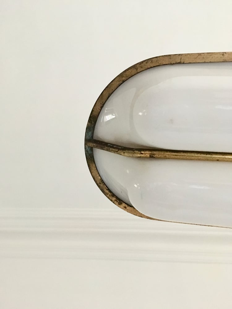 Image of Italian Pendant Light with Moulded Acrylic Shade, 1950s