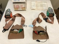 Image 4 of Camaro IROC Firebird Convertible Med Beechwood Front NOS GM Seat Belt Set LH & RH 1988 - 1991