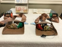 Image 5 of Camaro IROC Firebird Convertible Med Beechwood Front NOS GM Seat Belt Set LH & RH 1988 - 1991