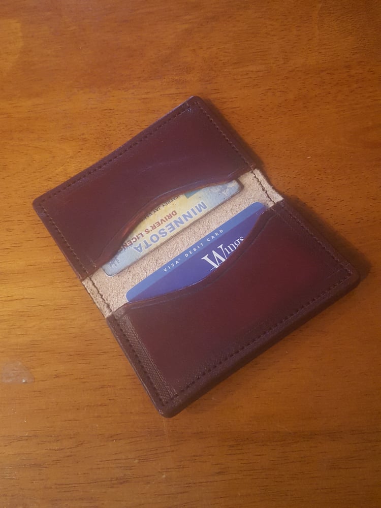 Image of Minimalist folding wallet #21 in ox blood red