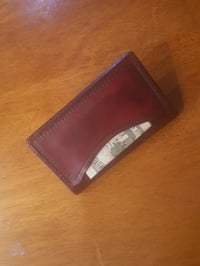 Image 2 of Minimalist folding wallet #21 in ox blood red