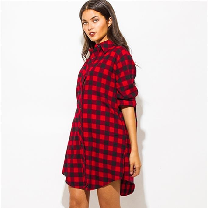 Image of Red Flannel Dress