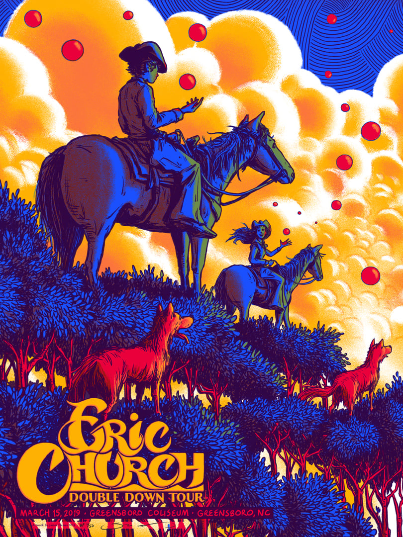 Image of Eric Church - Greensboro, NC 2019 - 3-Piece Triptych Set