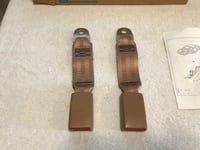 Image 2 of NOS Camaro, Firebird, & Trans Am Med Beechwood Rear Belt Buckle Pair 1988 - 1991 Only New GM 