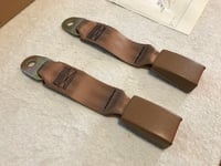 Image 4 of NOS Camaro, Firebird, & Trans Am Med Beechwood Rear Belt Buckle Pair 1988 - 1991 Only New GM 