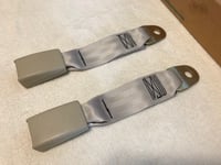 Image 3 of NOS Camaro Firebird Trans Am Light Sand Gray Rear Belt Buckle Pair 1983 & 1984 Only New GM 