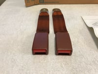 Image 3 of NOS Camaro Firebird Trans Am Russet "Orange" Rear Belt Buckle Pair 1985 & 1986 Only New GM  