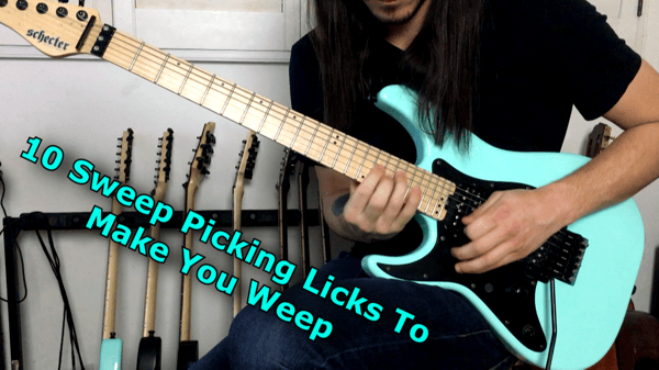 Image of Tab Pack: Sweeps To Make You Weep - 10 Sweep Picking Licks (easy-ish to unreasonably difficult)