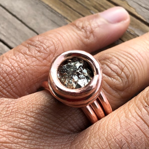 Image of Peruvian Pyrite Nugget Ring