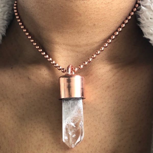 Image of Danburite Baby Crystal Key Necklace 