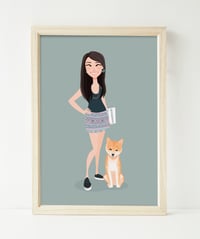Image 1 of 1 people and pet custom portrait