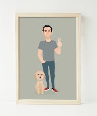 Image 1 of 1 people and dog custom portrait