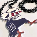 Death Bird - shrink film necklace