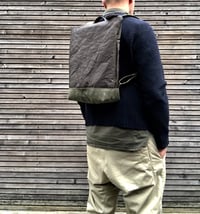 Image 2 of Vegan backpack in Piñatex™ and waxed canvas medium size