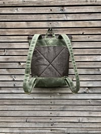 Image 5 of Vegan backpack in Piñatex™ and waxed canvas medium size