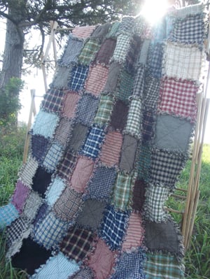 Image of Twin Size Country Rag Quilt - Made To Order