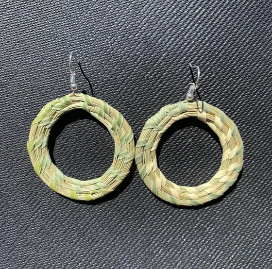 Image of “Lucyle’s” Sweetgrass Hoop Earrings 