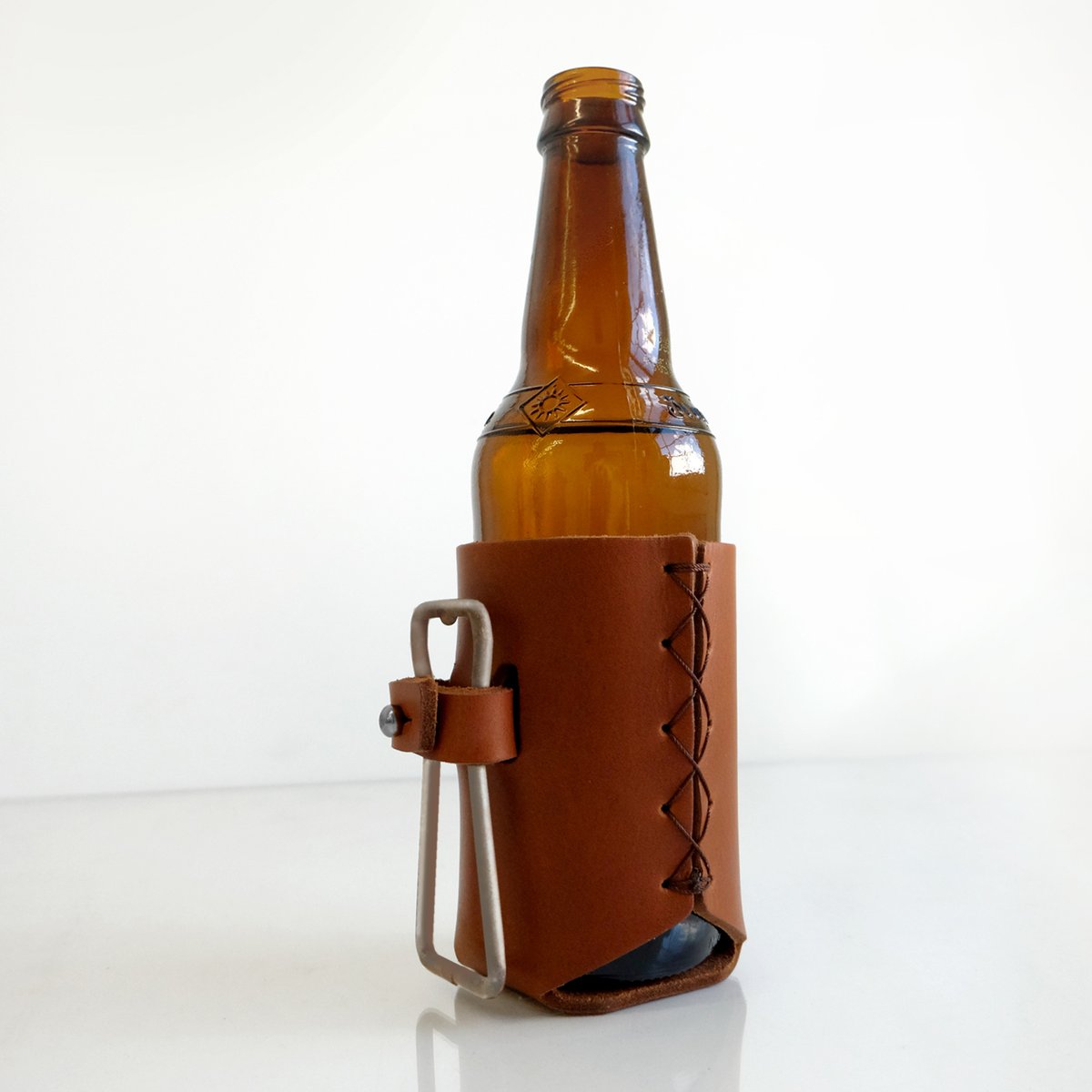 Grid Supply Co. — Leather Beer Holder + Bottle Opener