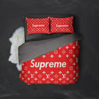 3 PcsSupreme LVBedding Set - inspired Design By #Supreme2019