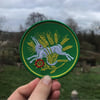 Hare In The Wheat embroidered  patch.