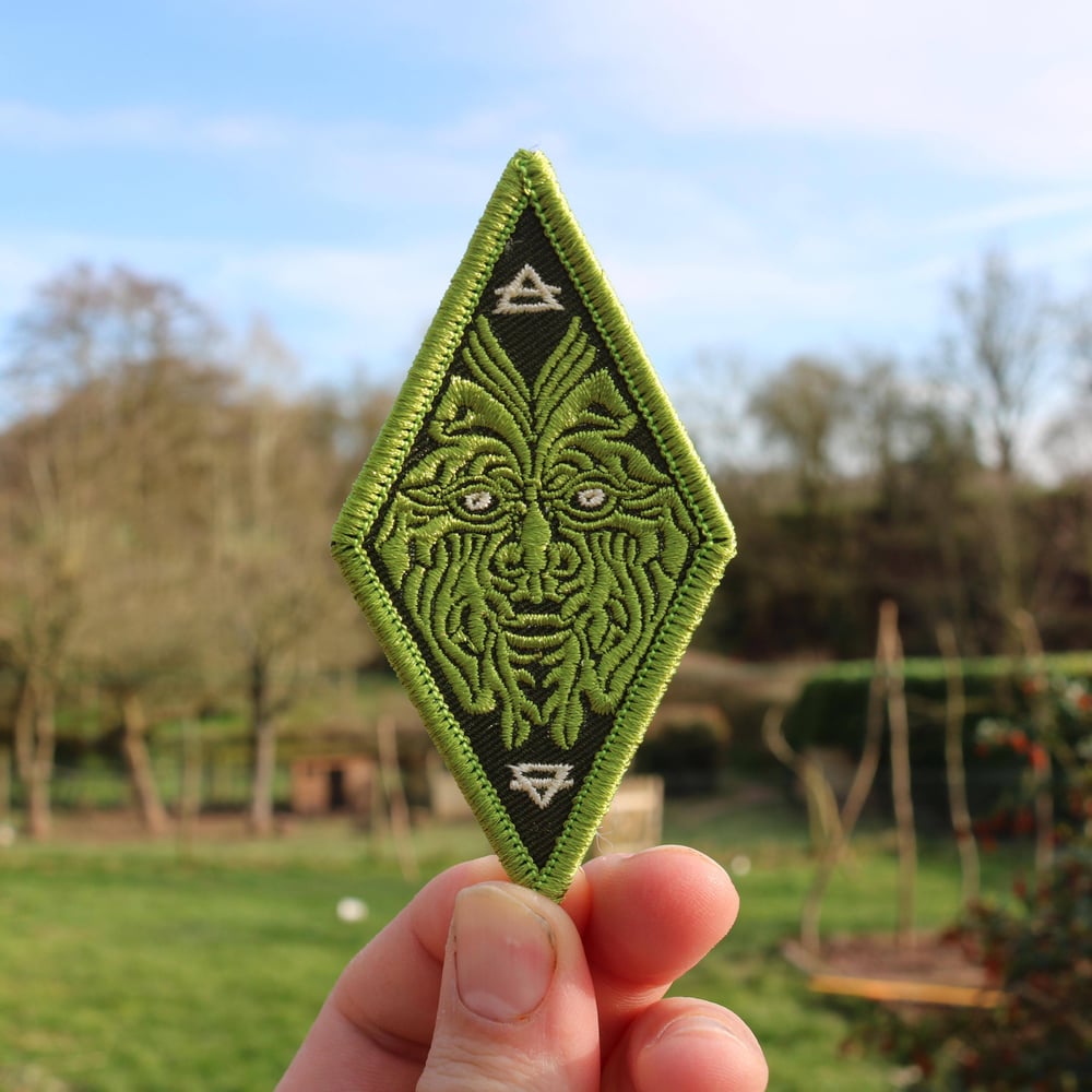 Green Man & Blue Boar embroidered patch