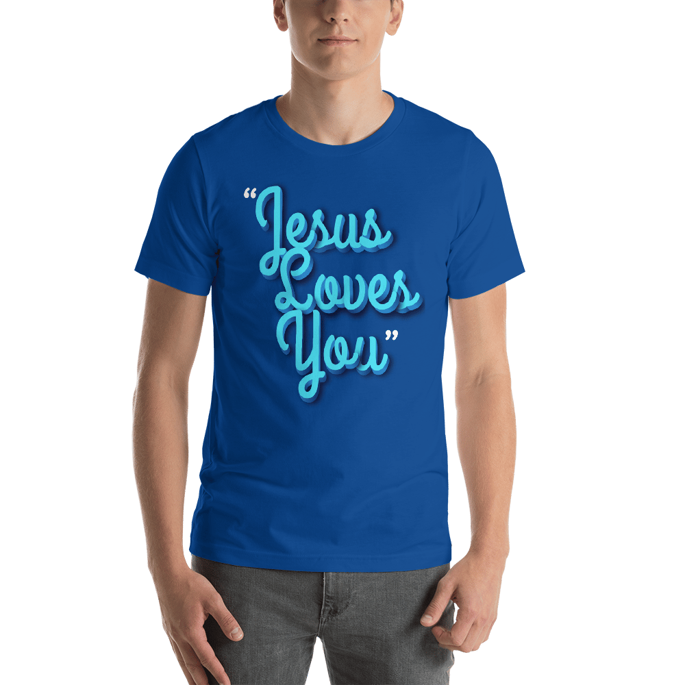 Image of Jesus Loves You Royal Blue T-Shirt