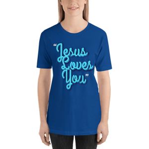 Image of Jesus Loves You Royal Blue T-Shirt