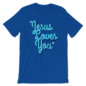 Image of Jesus Loves You Royal Blue T-Shirt