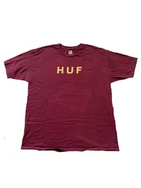 Burgundy HUF Logo Tee (Size XL)