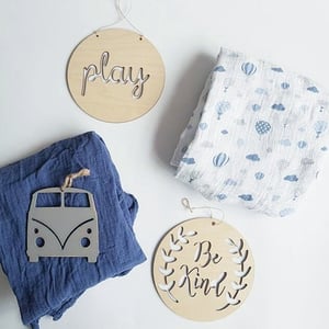 Image of WOODEN BABY NAME OR WORD MILESTONE PLAQUES