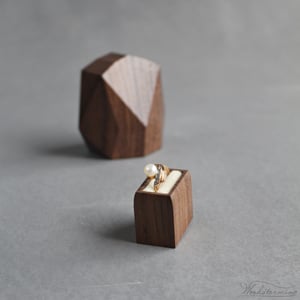 Image of Symmetrical faceted wood ring box - engagement ring box by Woodstorming - ready to ship
