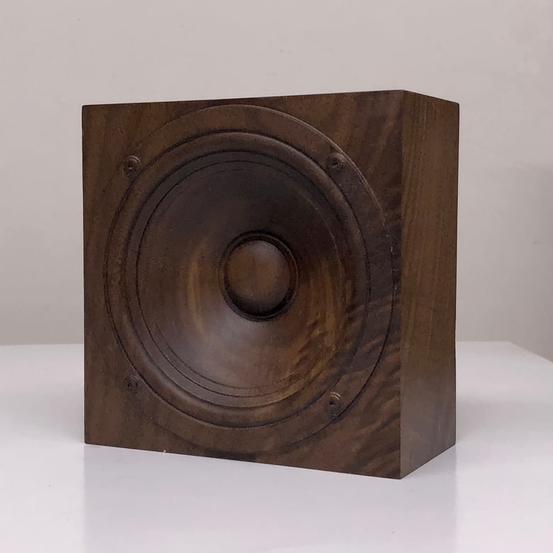 Image of Wooden speaker sculpture, "Walnut 1"