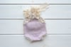 Gwen lavender romper OR bonnet OR headband / newborn size