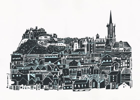 Image of Edinburgh City Skyline Screen Print