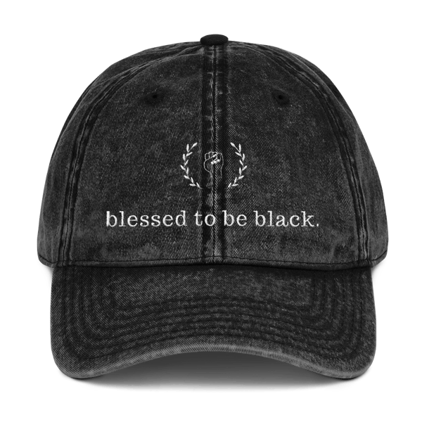 Image of Black Vintage "Blessed" Dad Hat