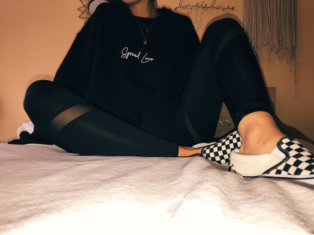 Image of Spread Love Black Crew Neck