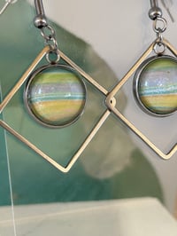 Image 3 of Fluid art diamond frame earrings
